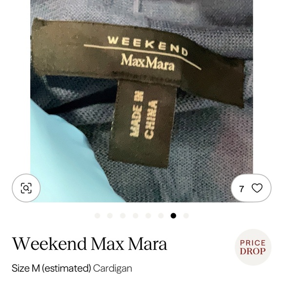 MaxMara Blue Open Front Shrug - Picture 2 of 5